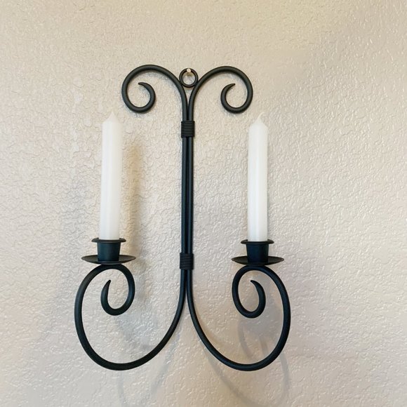 PartyLite Revere Wrought Iron Black Wall Sconce P7752 New in Original Box - Picture 9 of 9